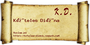 Köteles Diána névjegykártya
